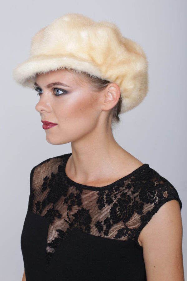 Mink Fur Hat - Kepi - Image 2